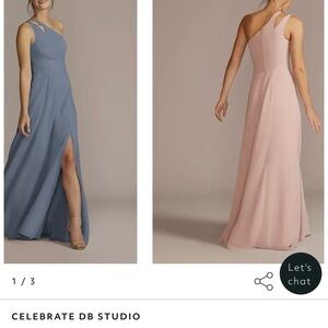 Davids Bridal formal dress size 8 color steel blue